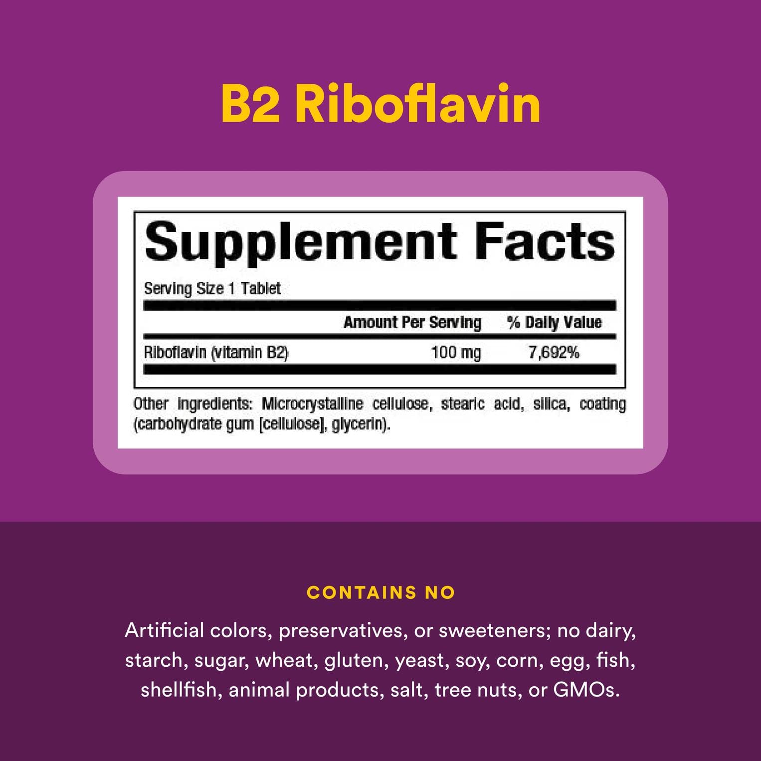Natural Factors Vitamin B2 Riboflavin 100mg – Energy & Metabolism Support, 90 Tablets