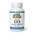 Natural Factors Vitamin D3 2000 IU - Supports Healthy Bones (240 Soft Gels)