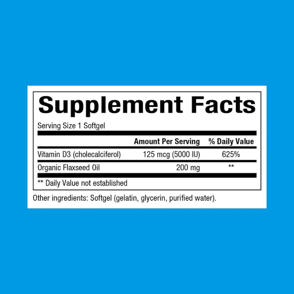 Natural Factors Vitamin D3 5,000 IU – Joint, Bone & Immune Support (240 Count)