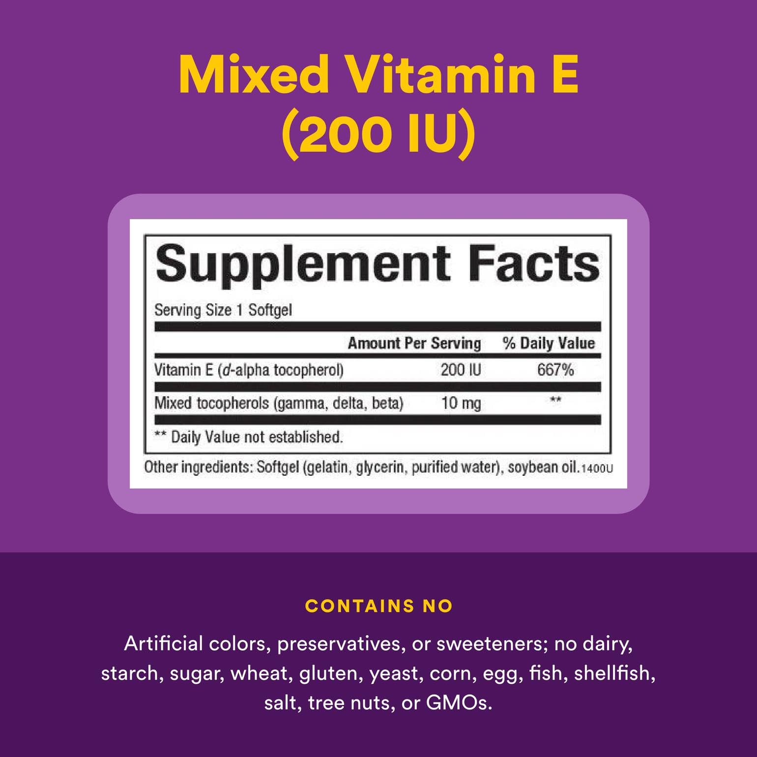 Natural Factors Vitamin E 200 IU Softgels – Antioxidant Support (90 Softgels)