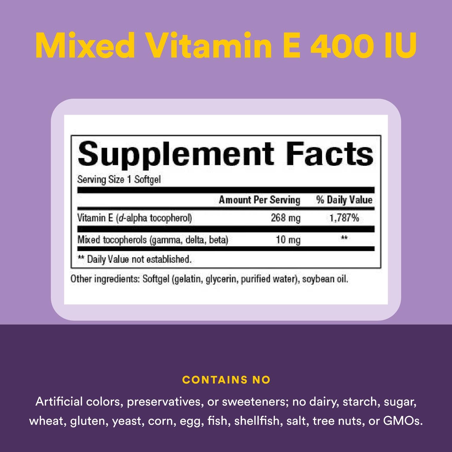 Natural Factors Vitamin E 400 IU Softgels – Antioxidant Support & Heart Health | 240 Softgels