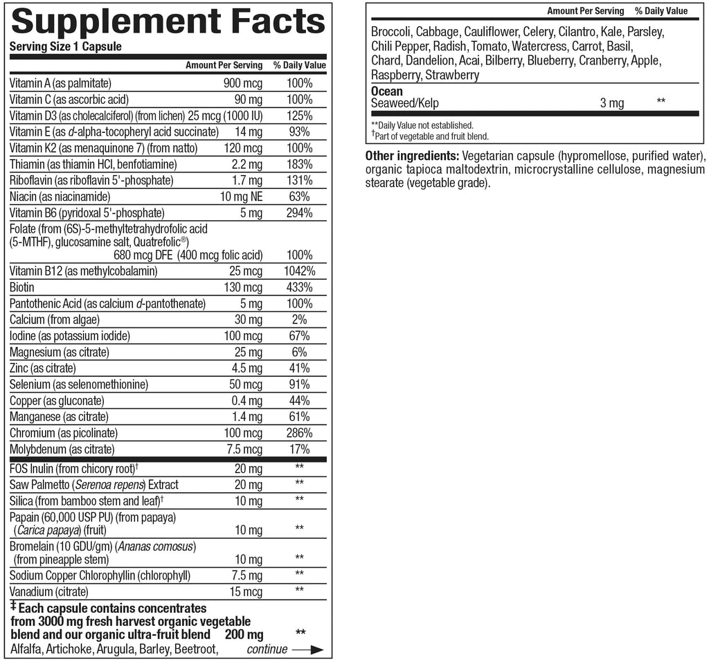 Natural Factors Whole Earth & Sea Men's 50+ Multivitamin & Mineral - 60 Vegetarian Capsules