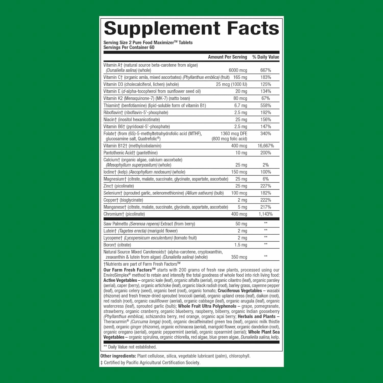 Natural Factors Whole Earth & Sea Men's 50+ Multivitamin & Mineral – Brain Health & Immune Support, Vegan, 120 Tablets