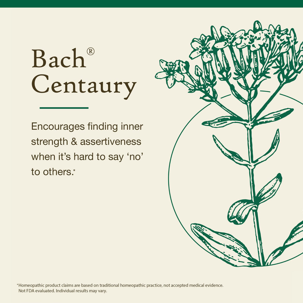 Centaury (Non-Alcohol Formula) | Bach Original Flower Remedies – Be Assertive | 10mL Dropper