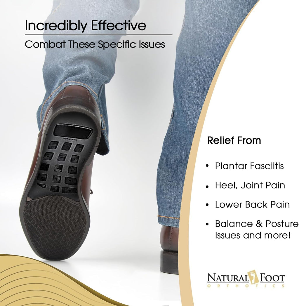 Natural Foot Orthotics Slim Insoles – Podiatrist-Designed Arch Support for Plantar Fasciitis Relief