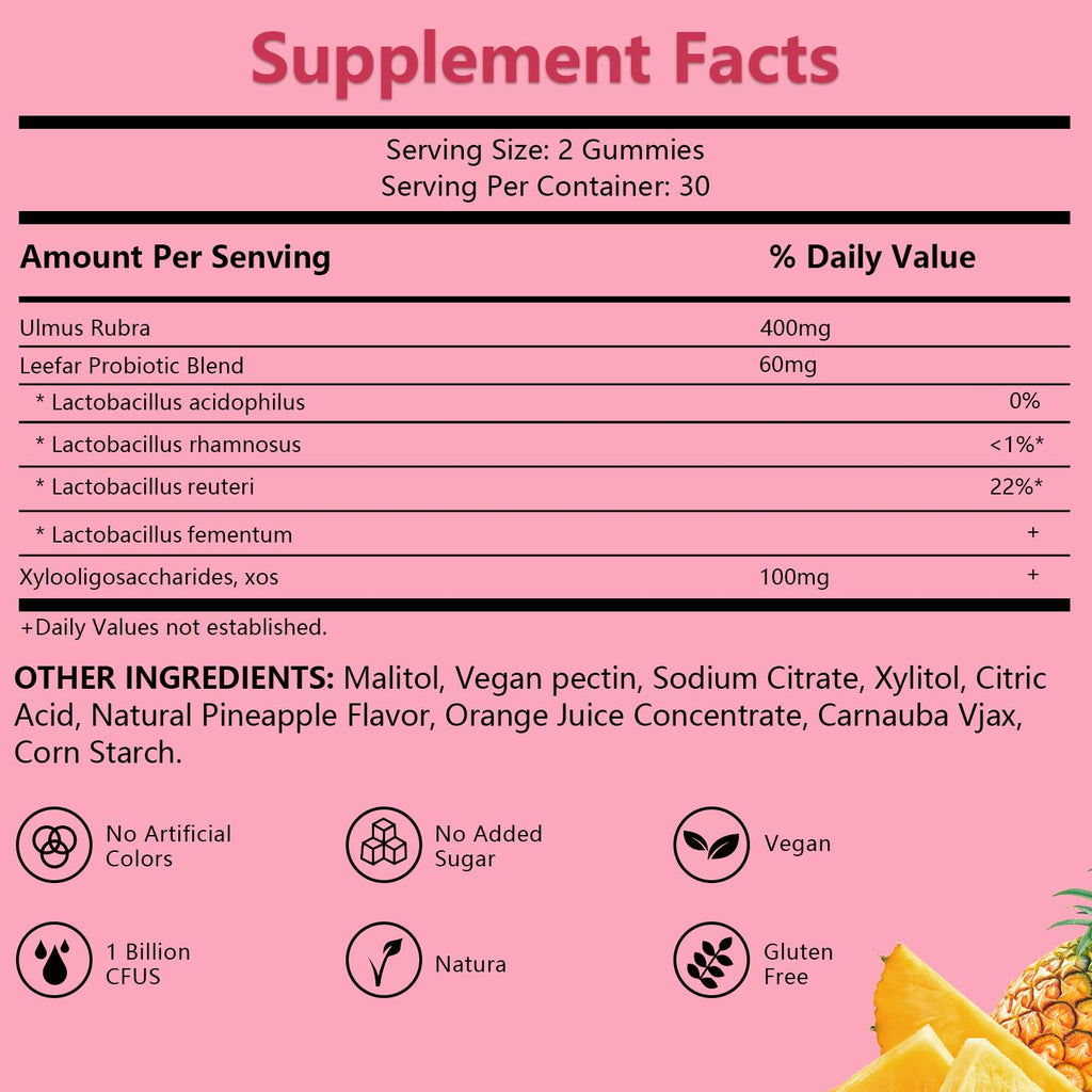 Her Juicy Premium Feminine Probiotics Gummies for Women – Pineapple Flavor, Vegan & Gluten Free | 1 Pack
