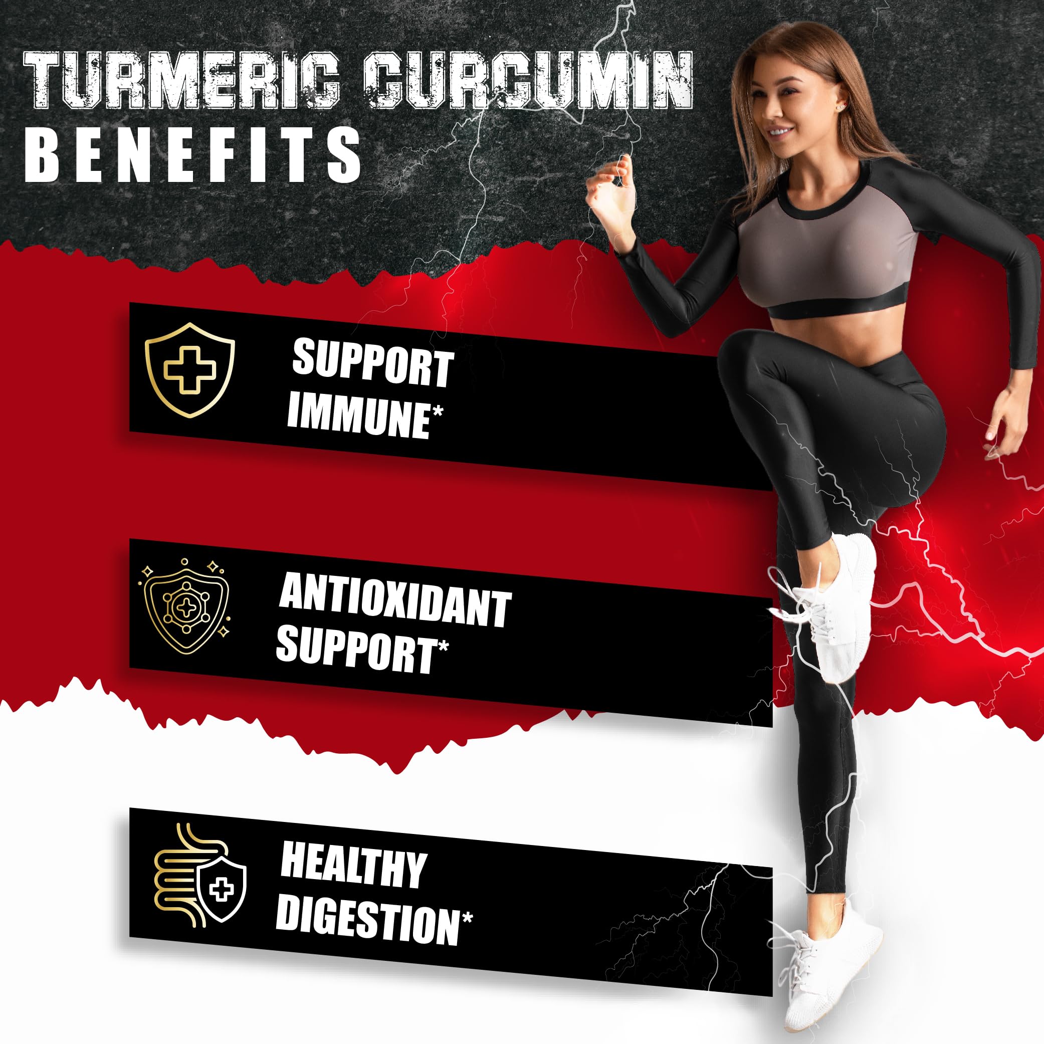 Turmeric Curcumin 95% Curcuminoids + Ginger & Black Pepper – 90 Count (3-Month Supply)