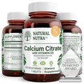 Natural Nutra Calcium Citrate with Vitamin D3 – Bone Health & Heart Support, 120 Tablets