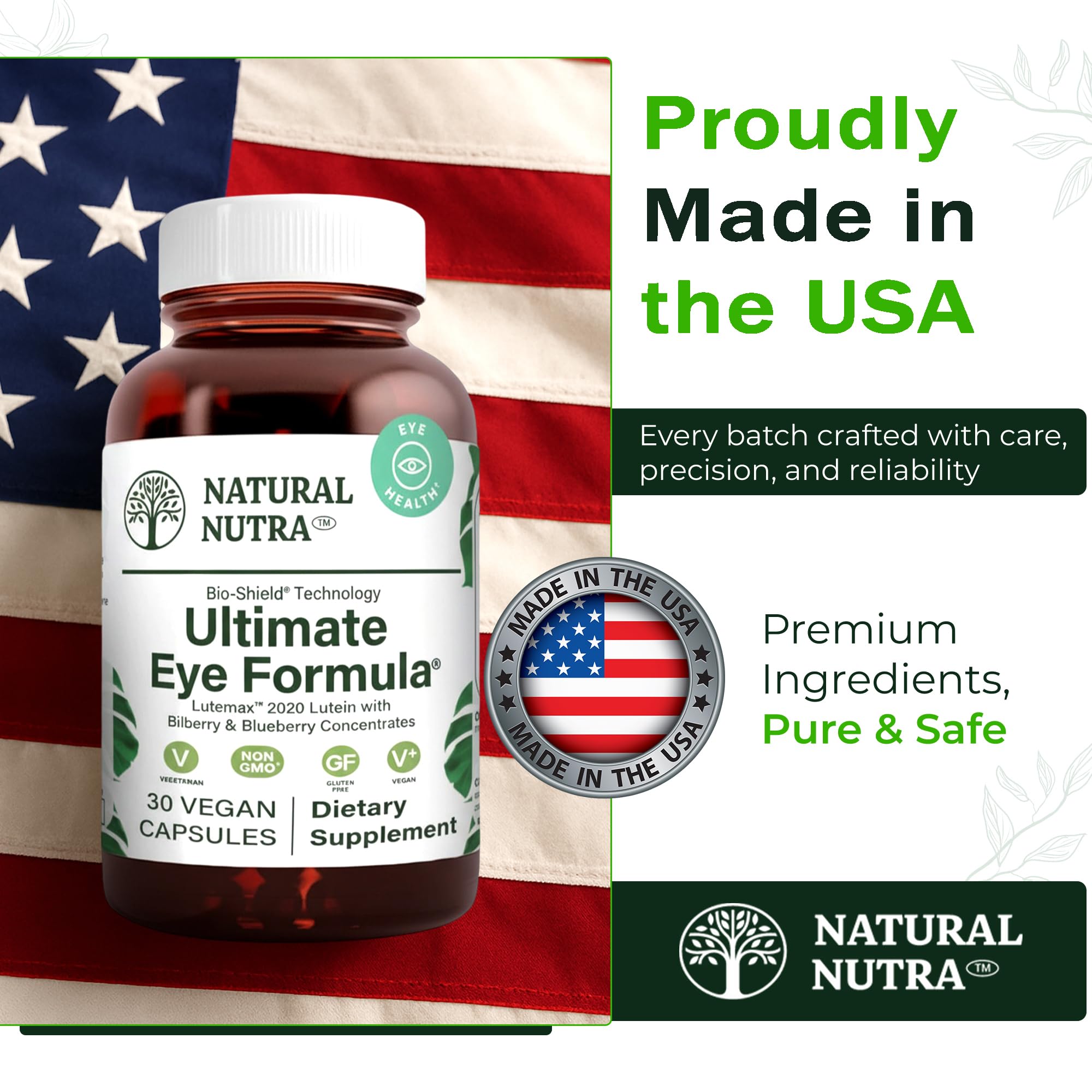 Natural Nutra Ultimate Eye Health - Bilberry & Blueberry Extract (30 Caps, Pack of 2) | Vegan, Non-GMO