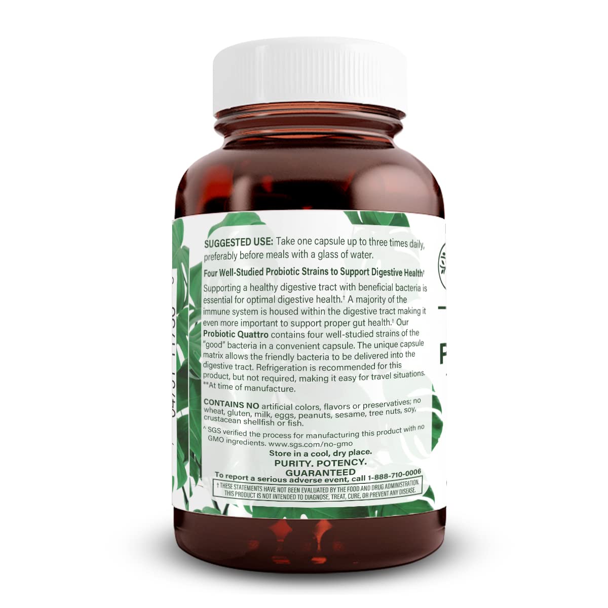 Natural Nutra Probiotic Quattro – 4-Strain Probiotic for Digestive & Immune Health | 50 Veg Capsules