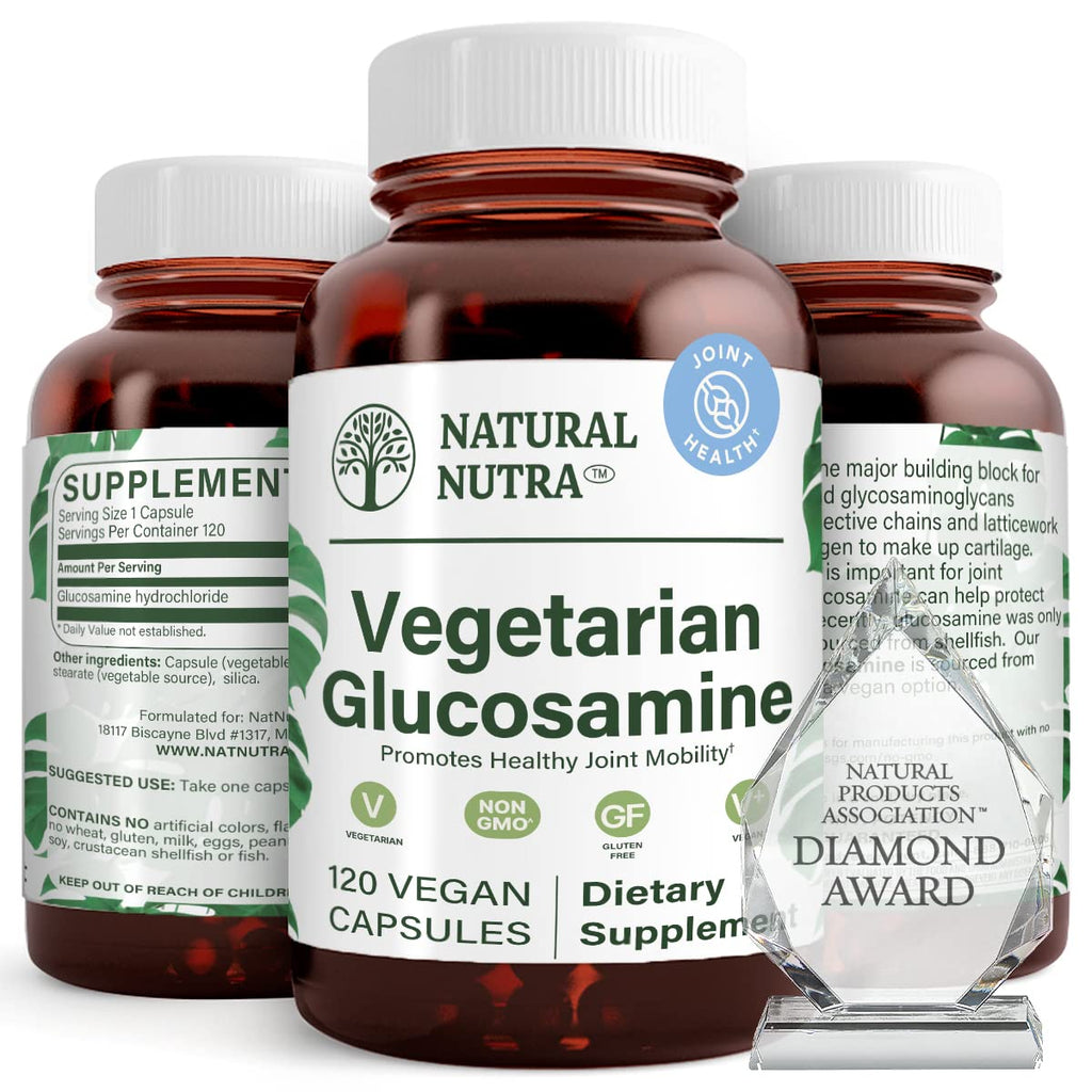 Natural Nutra Vegan Glucosamine Hydrochloride 750mg – 120 Capsules | Plant-Based Joint Support