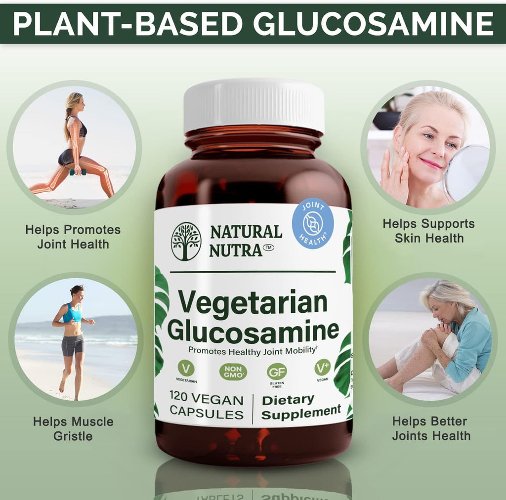 Natural Nutra Vegan Glucosamine Hydrochloride 750mg – 120 Capsules | Plant-Based Joint Support