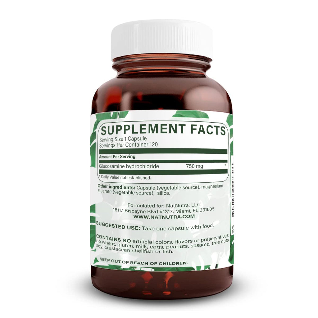 Natural Nutra Vegan Glucosamine Hydrochloride 750mg – 120 Capsules | Plant-Based Joint Support