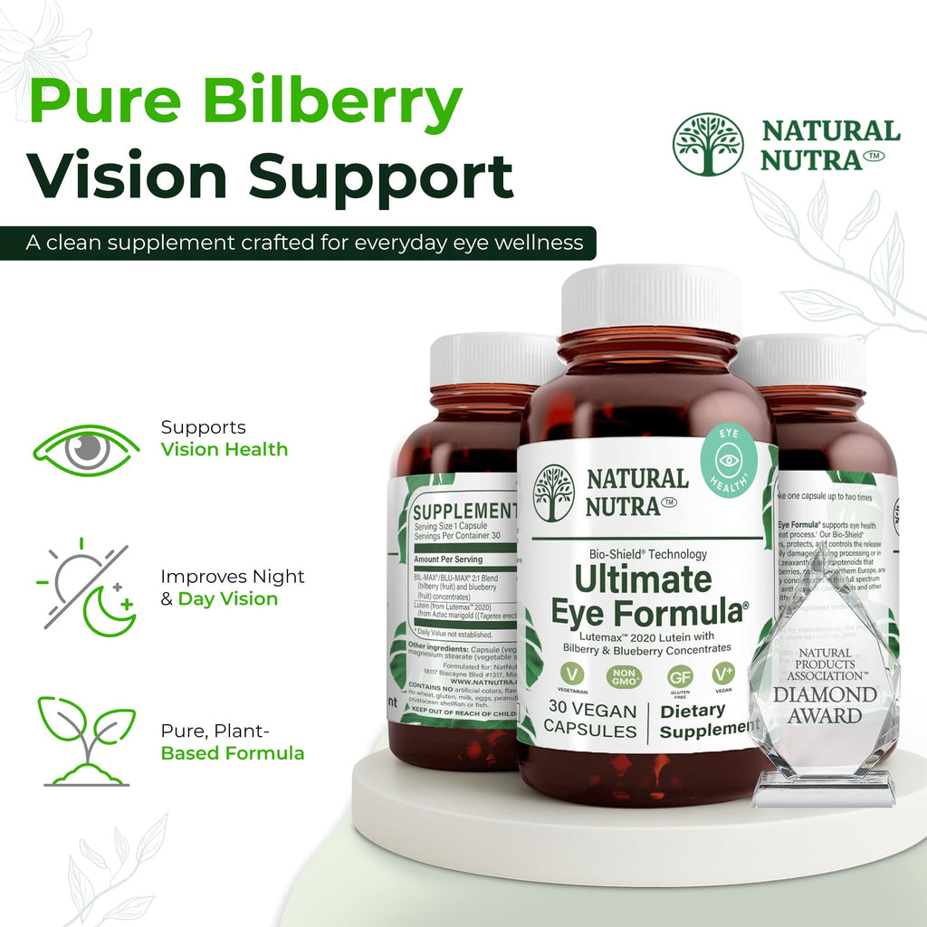 Natural Nutra Ultimate Eye Health | Bilberry & Blueberry Vision Support