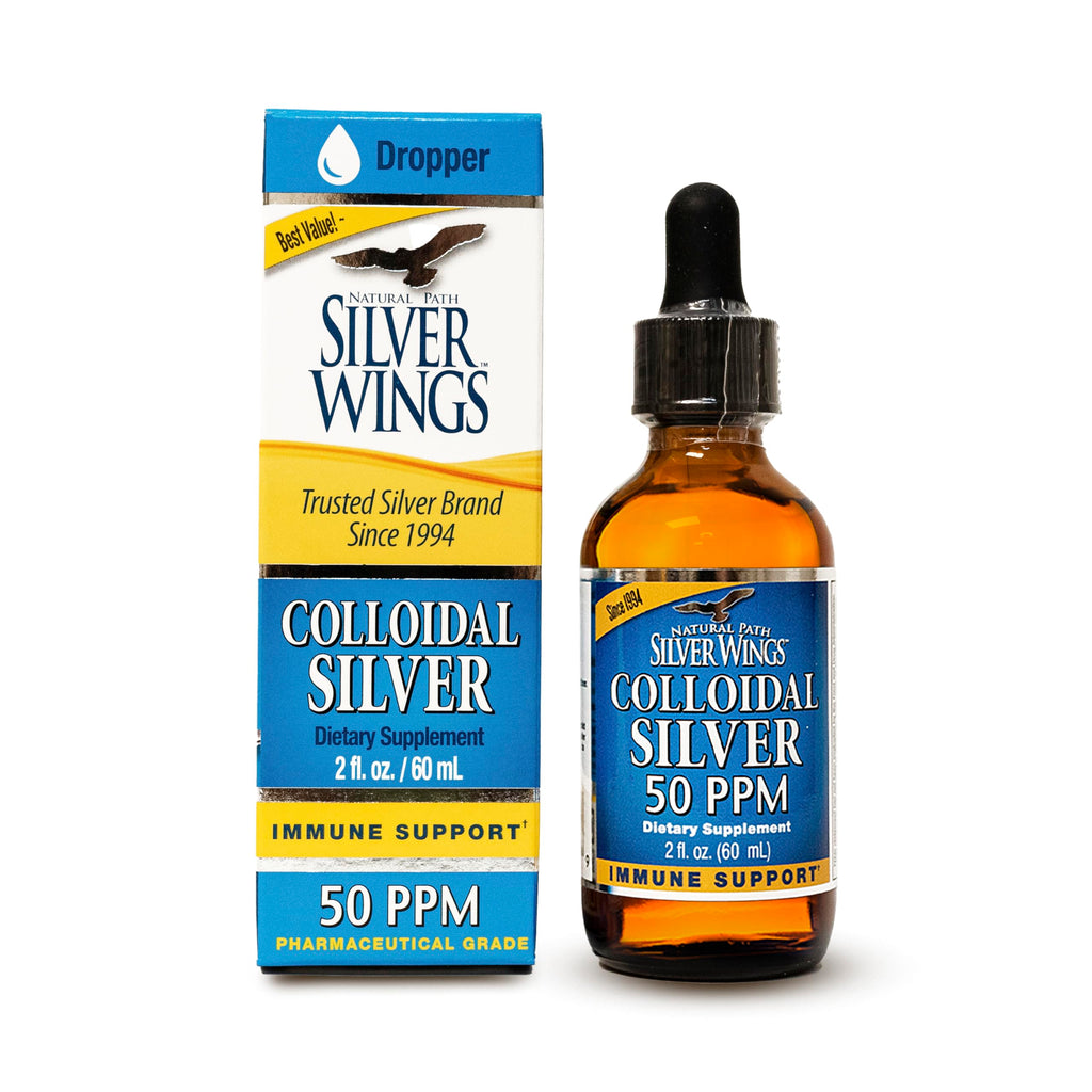 Natural Path Silver Wings Colloidal Silver 50ppm – Immune Support (2 oz Dropper)