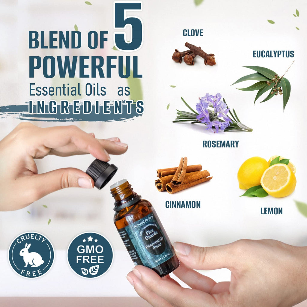 Natural Riches Five Guards Essential Oil Blend 2oz | Aromatherapy & Diffuser