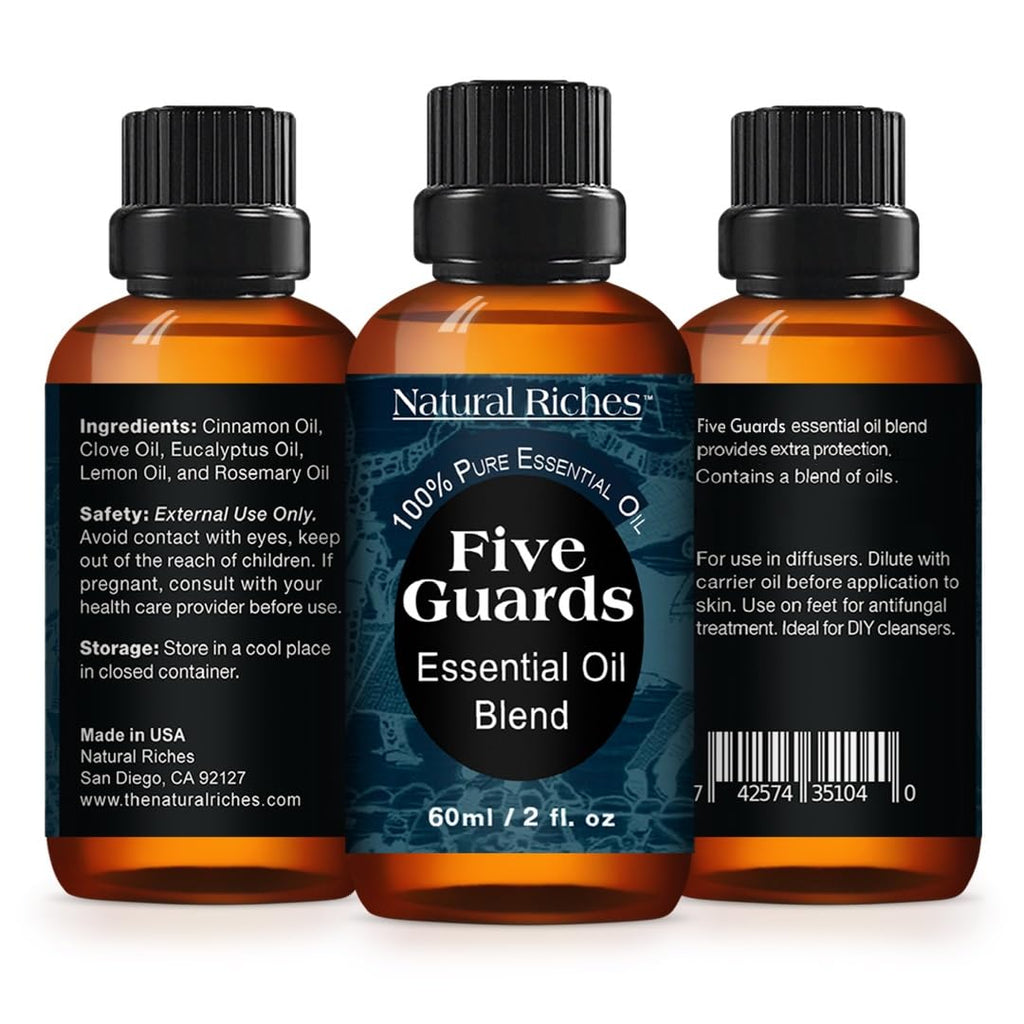 Natural Riches Five Guards Essential Oil Blend 2oz | Aromatherapy & Diffuser