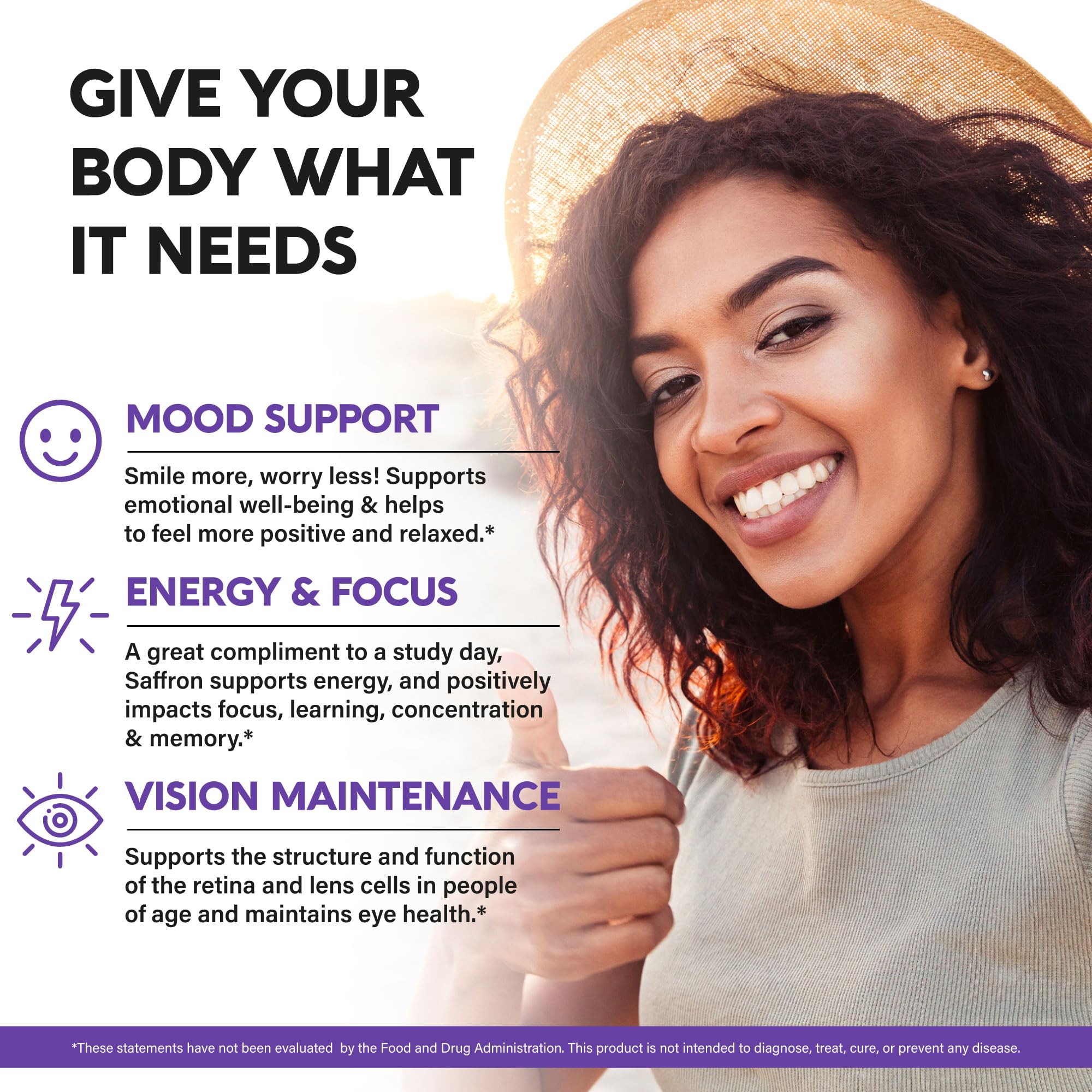 Natural Saffron Supplements – 88.5 mg Extract | Made in USA