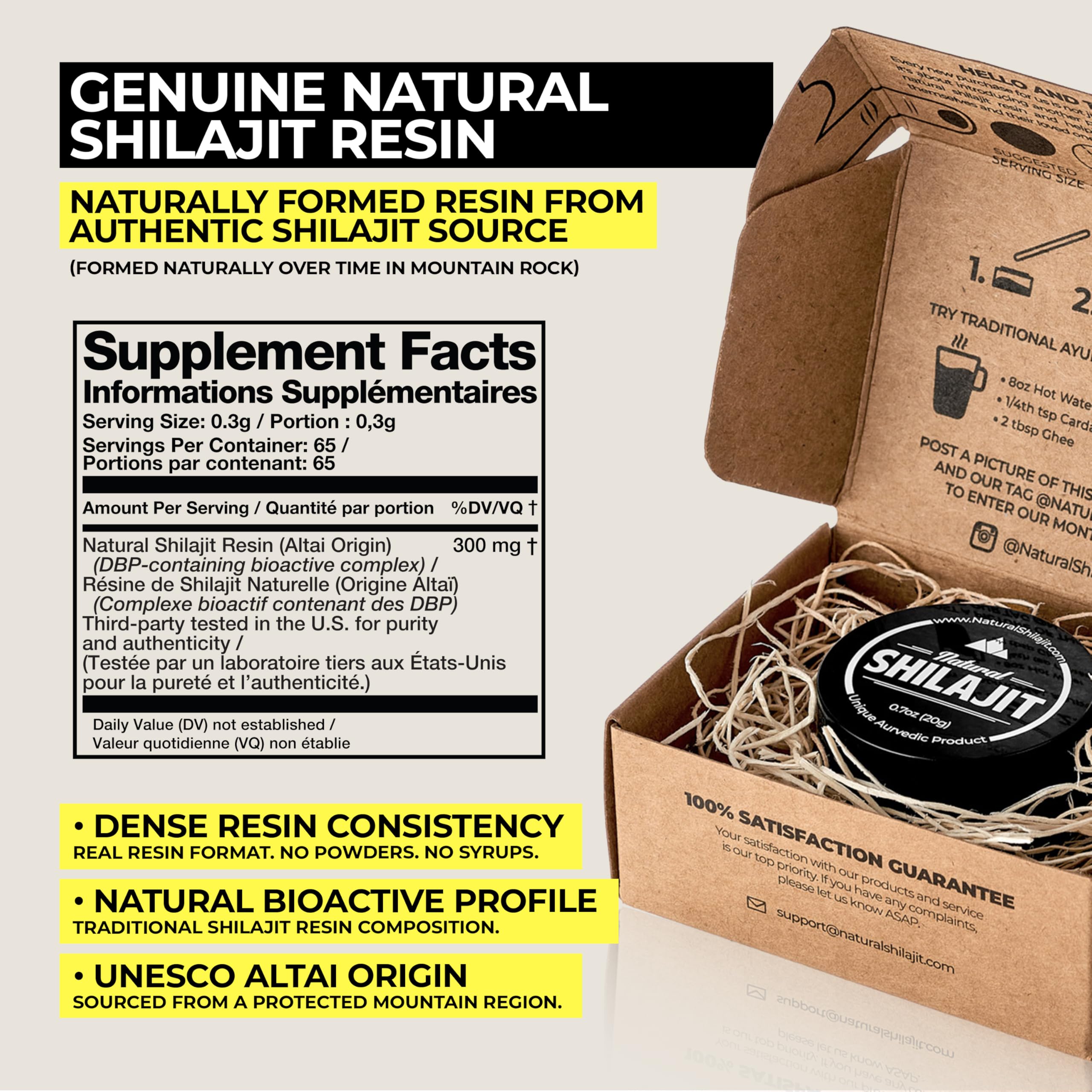 NATURAL SHILAJIT Resin (20g) – Genuine Altai Shilajit, DBP-Verified, Lab Tested