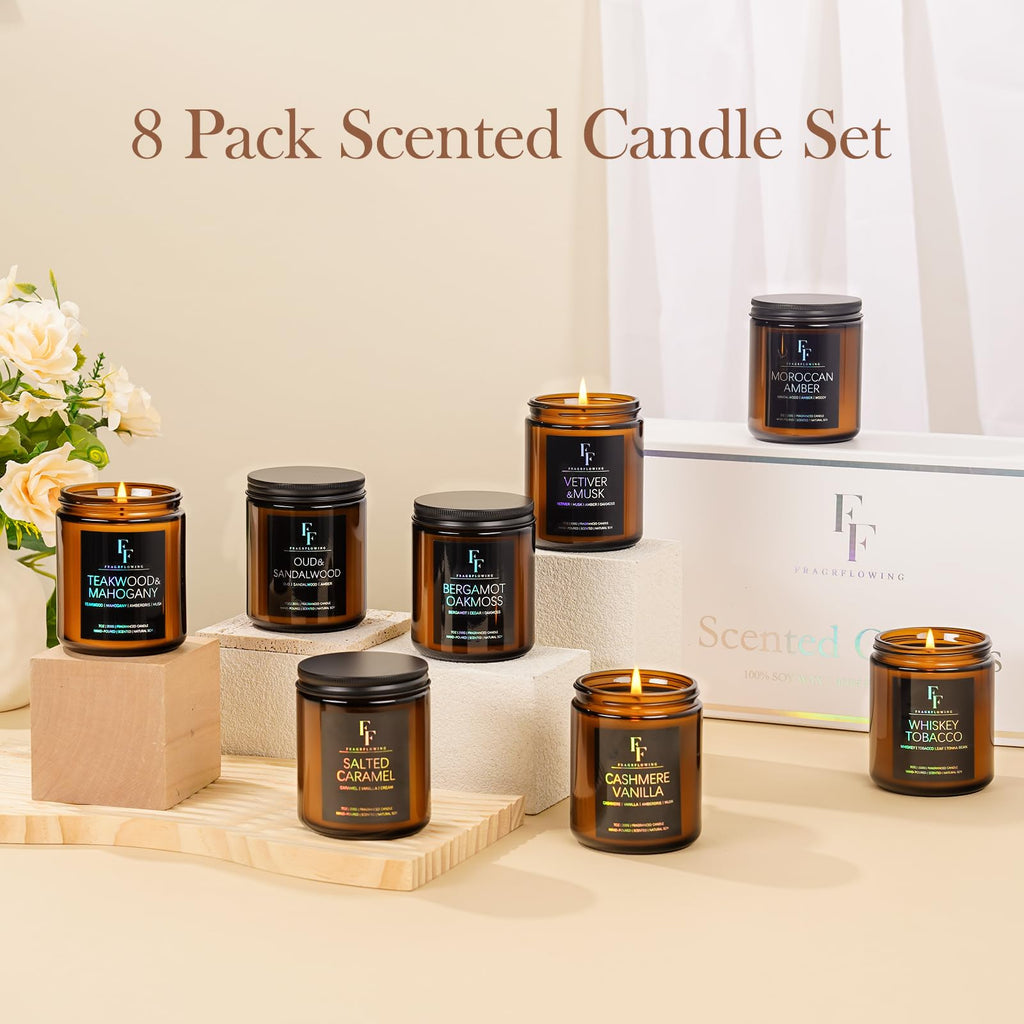 Salted Caramel Scented Candle – 7oz Soy Wax, Aromatherapy Gift