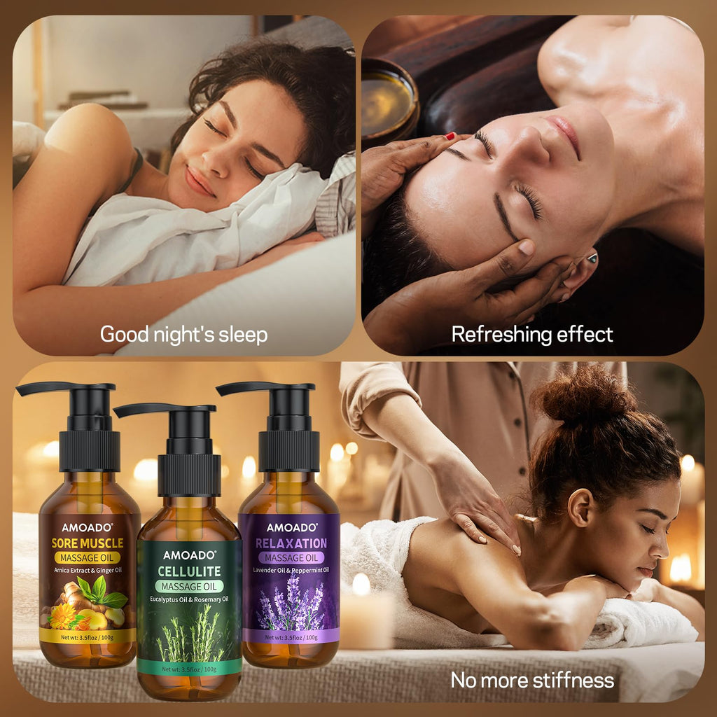 Massage Oil Gift Set – Arnica, Eucalyptus & Lavender, 10.5oz