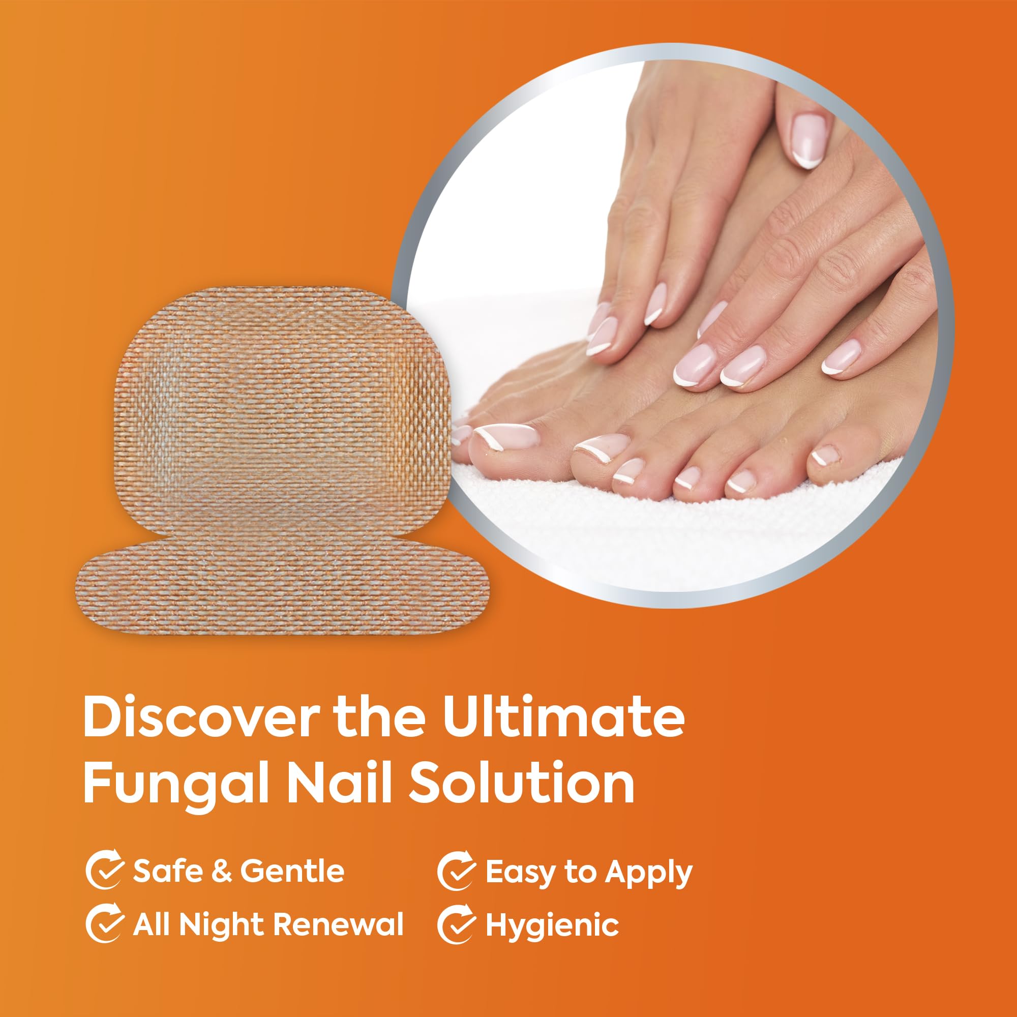 Natural Vine Fungal Nail Patches – Extra-Strength 1% Tolnaftate, Overnight Renewal (32 Patches x 2)