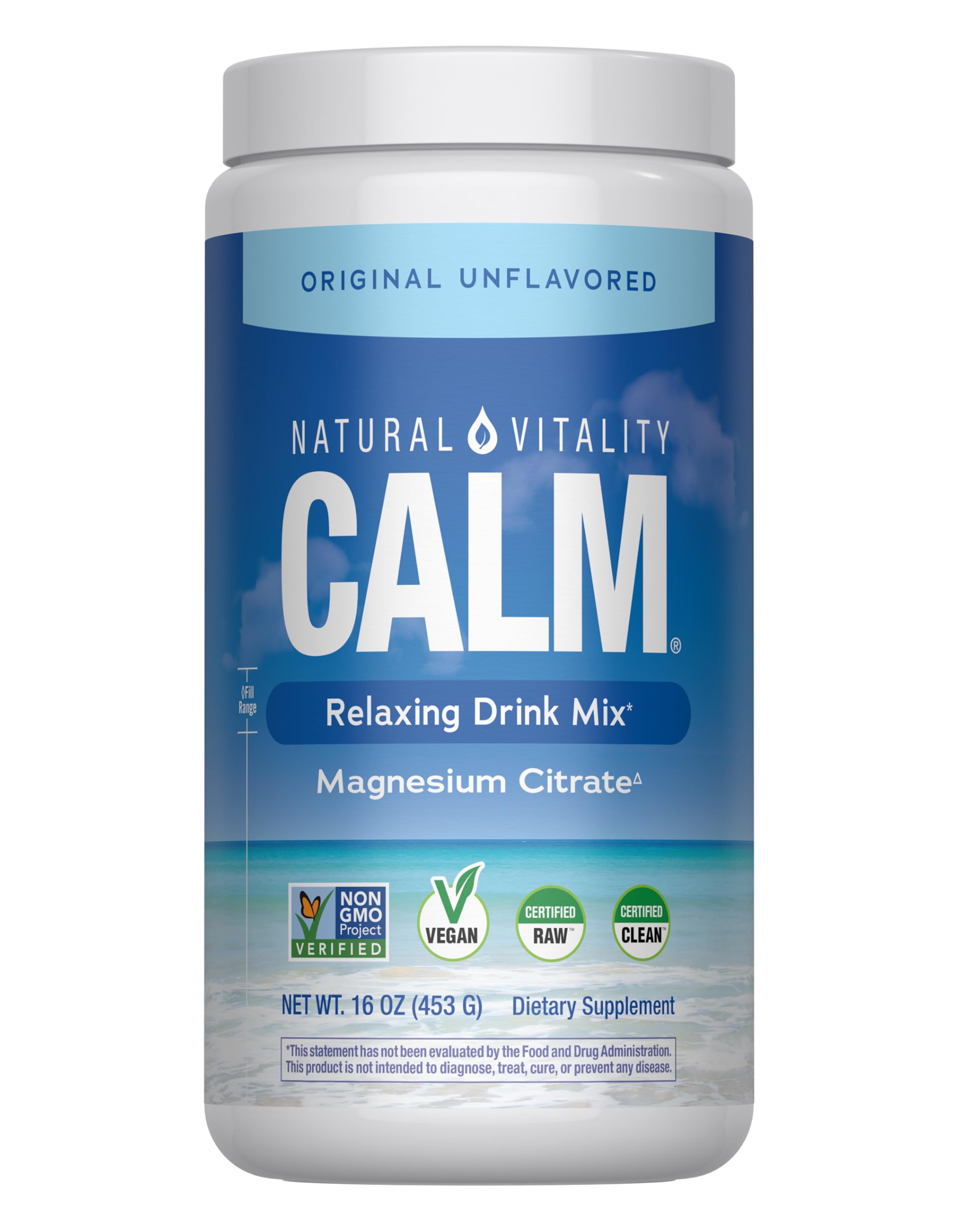 Natural Vitality CALM Magnesium Drink Mix - 16 oz | Gluten Free, Vegan, Non-GMO