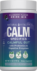 Natural Vitality CALM Specifics Calmful Gut – Probiotics & Enzymes, Wildberry, 6 oz
