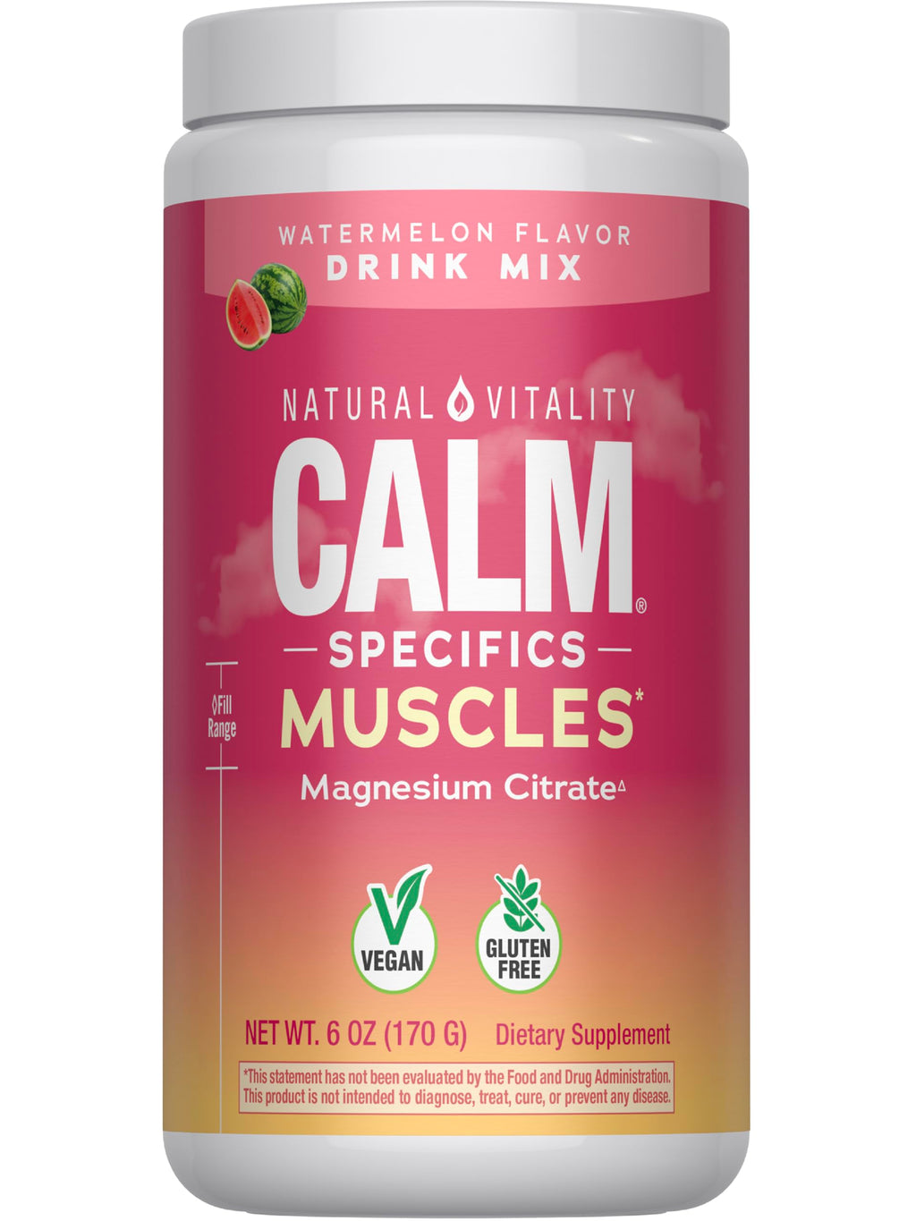 Natural Vitality Calm Specifics Calmful Muscles - Watermelon Powder 6 oz for Tired, Sore or Cramping Muscles