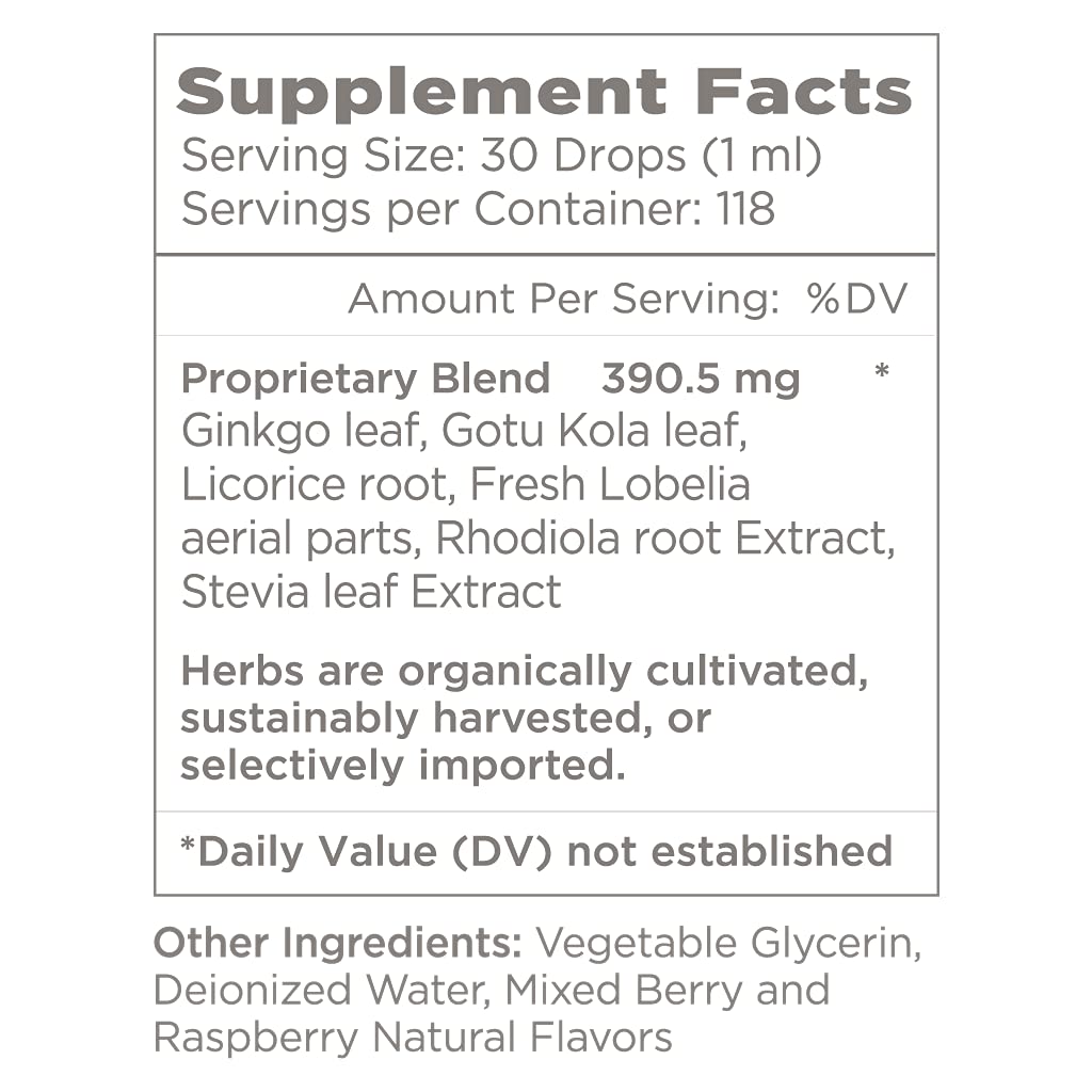 Natural Wellbeing Kids' Attention Gold – Focus Support with Rhodiola (Berry Flavor) – 4 oz (118 ml)