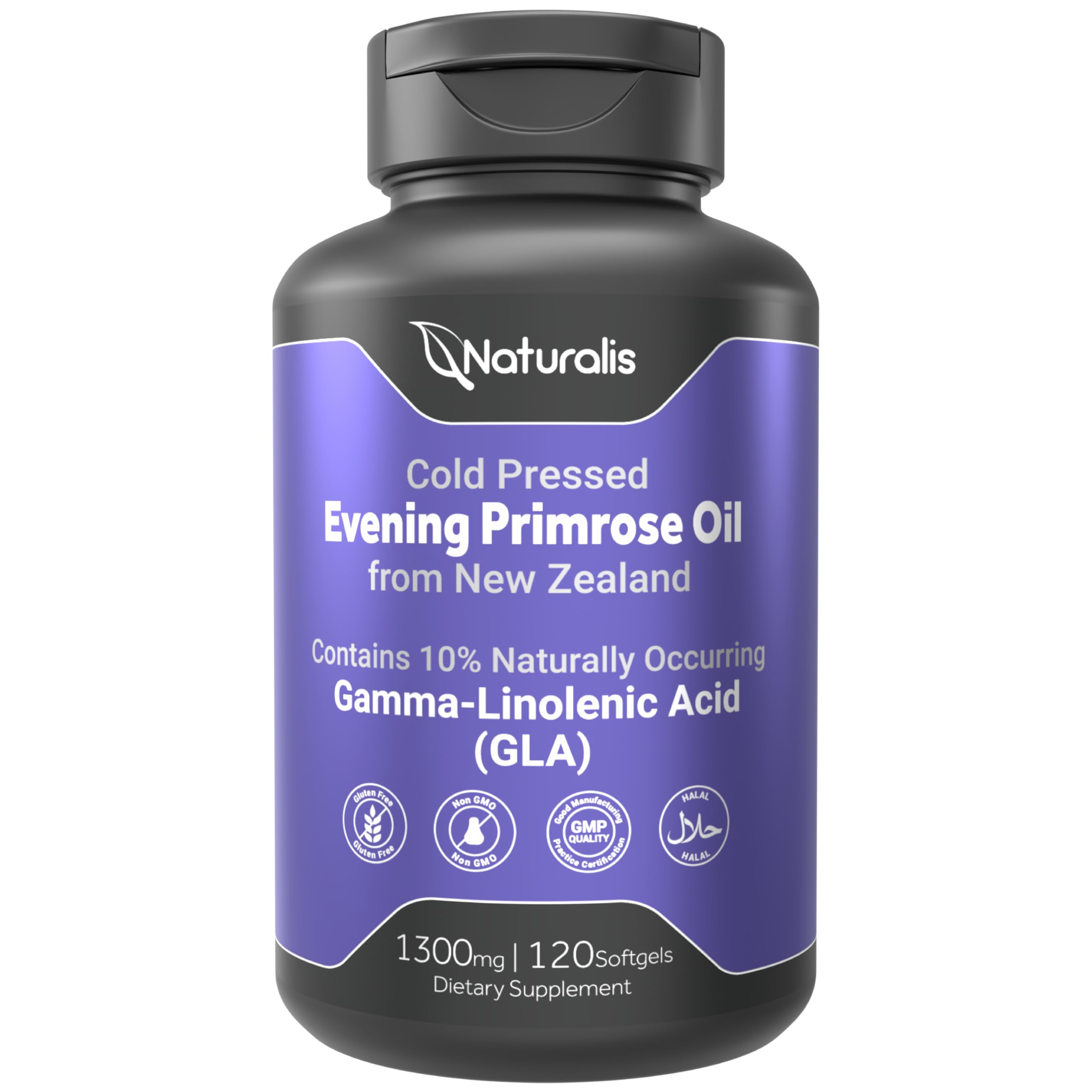 Naturalis Evening Primrose Oil 1300mg | 120 Softgels | New Zealand, Non-GMO, Gluten & Soy Free