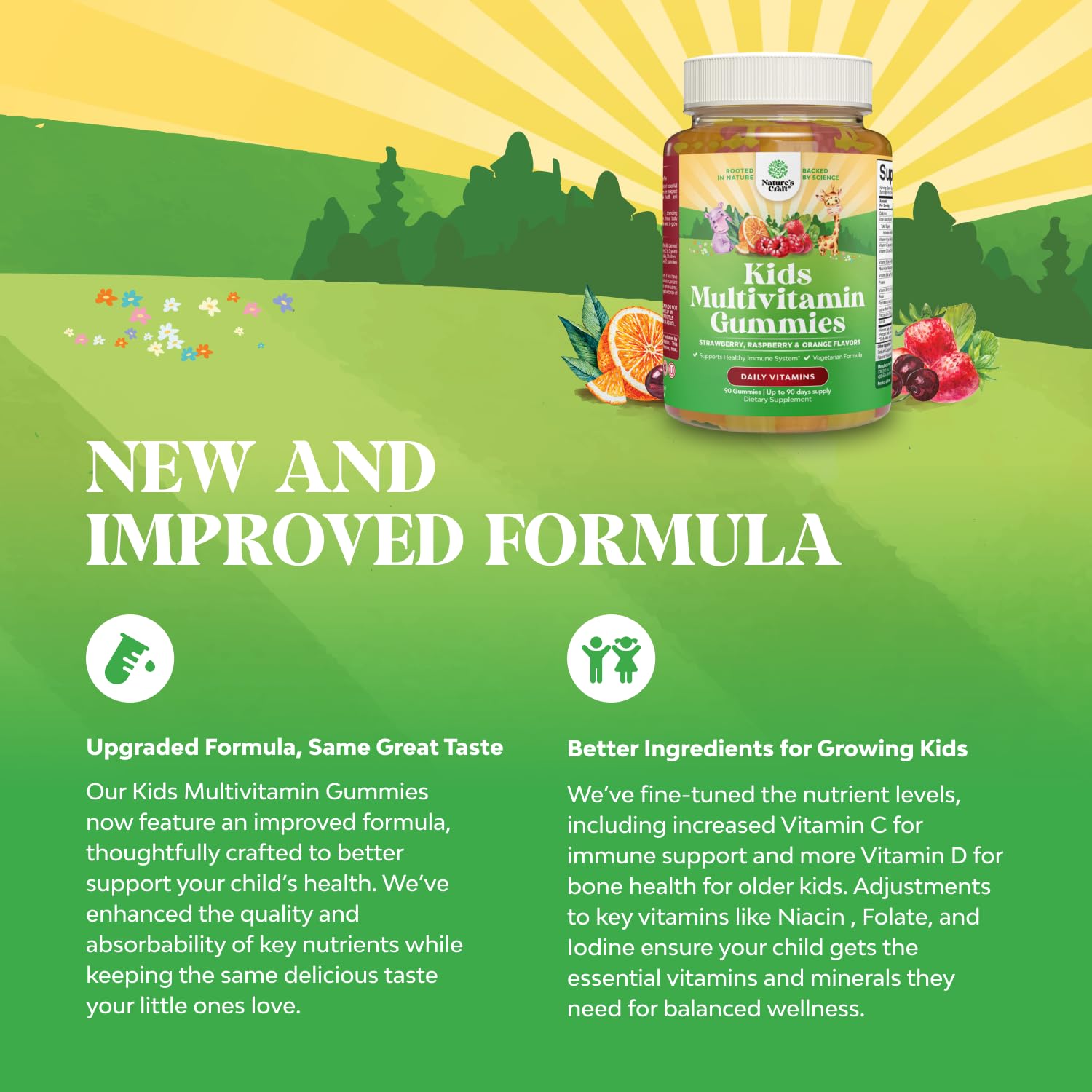 Plant Based Kids Multivitamin Gummies - Immune Support for Children (90 Count)