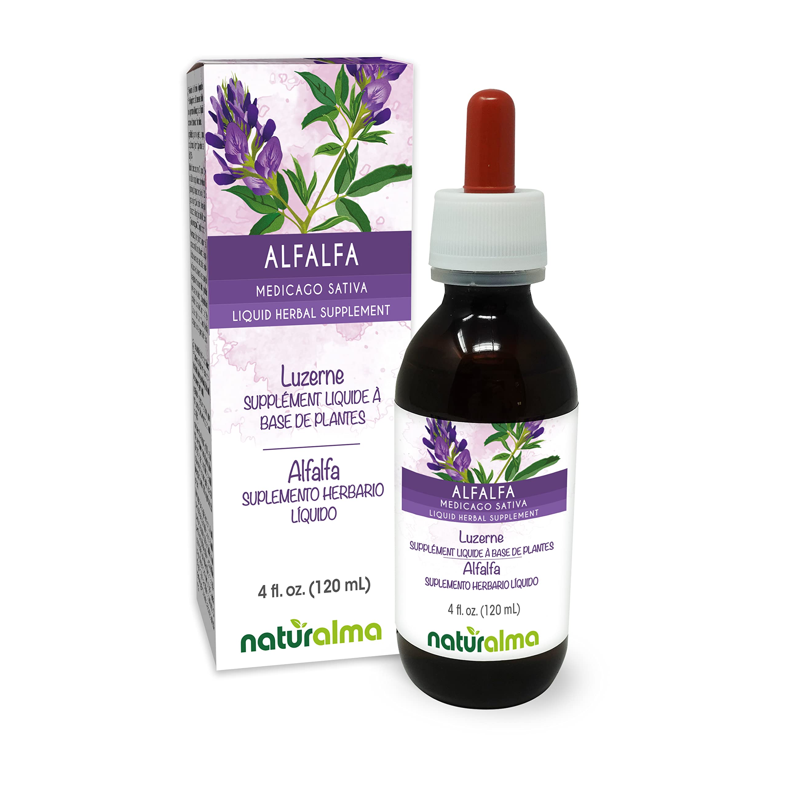 Naturalma Alfalfa (Lucerne) Tincture – Alcohol-Free Liquid Extract, 4 fl oz Drops – Vegan