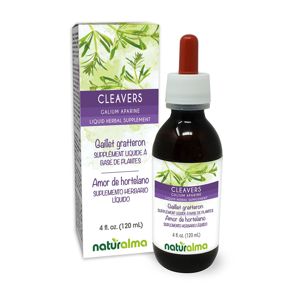 Naturalma Cleavers (Galium aparine) Alcohol-Free Tincture – 4 oz Drops | Vegan Herbal Supplement