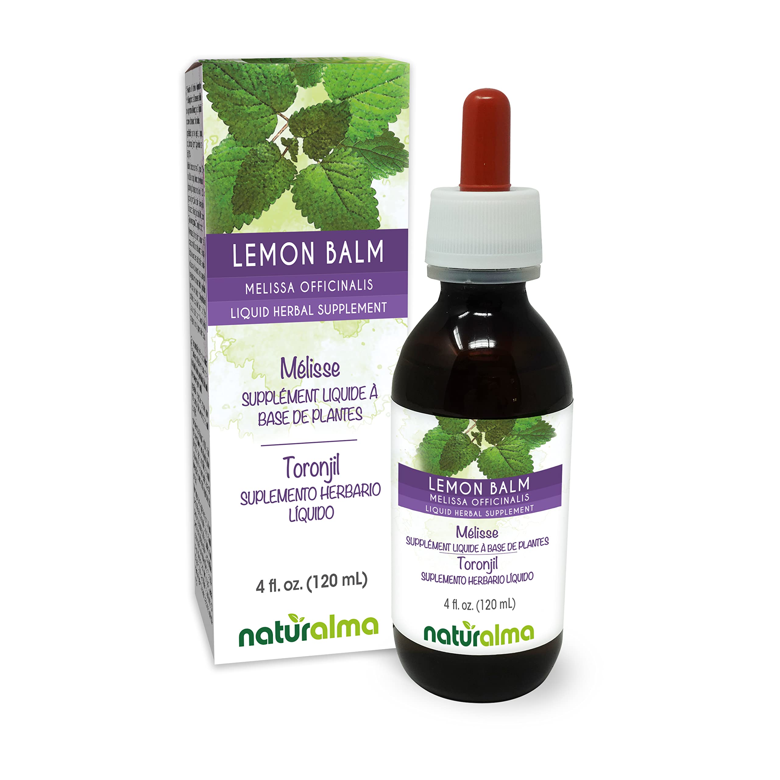Naturalma Lemon Balm Tincture – Alcohol-Free Liquid Extract (4 fl oz) | Vegan Melissa officinalis