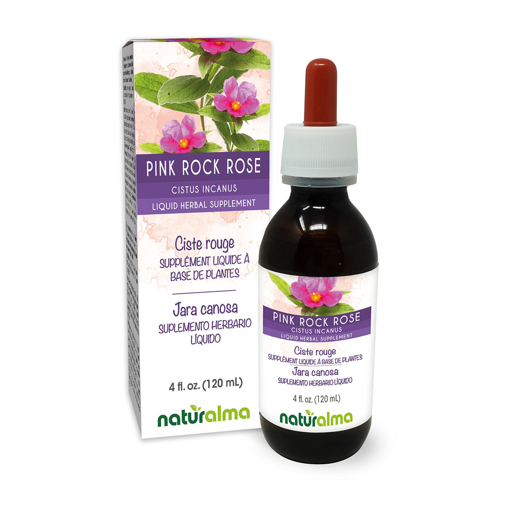 Naturalma Pink Rock Rose Tincture (Cistus incanus) – Alcohol-Free, 4 fl oz, Vegan