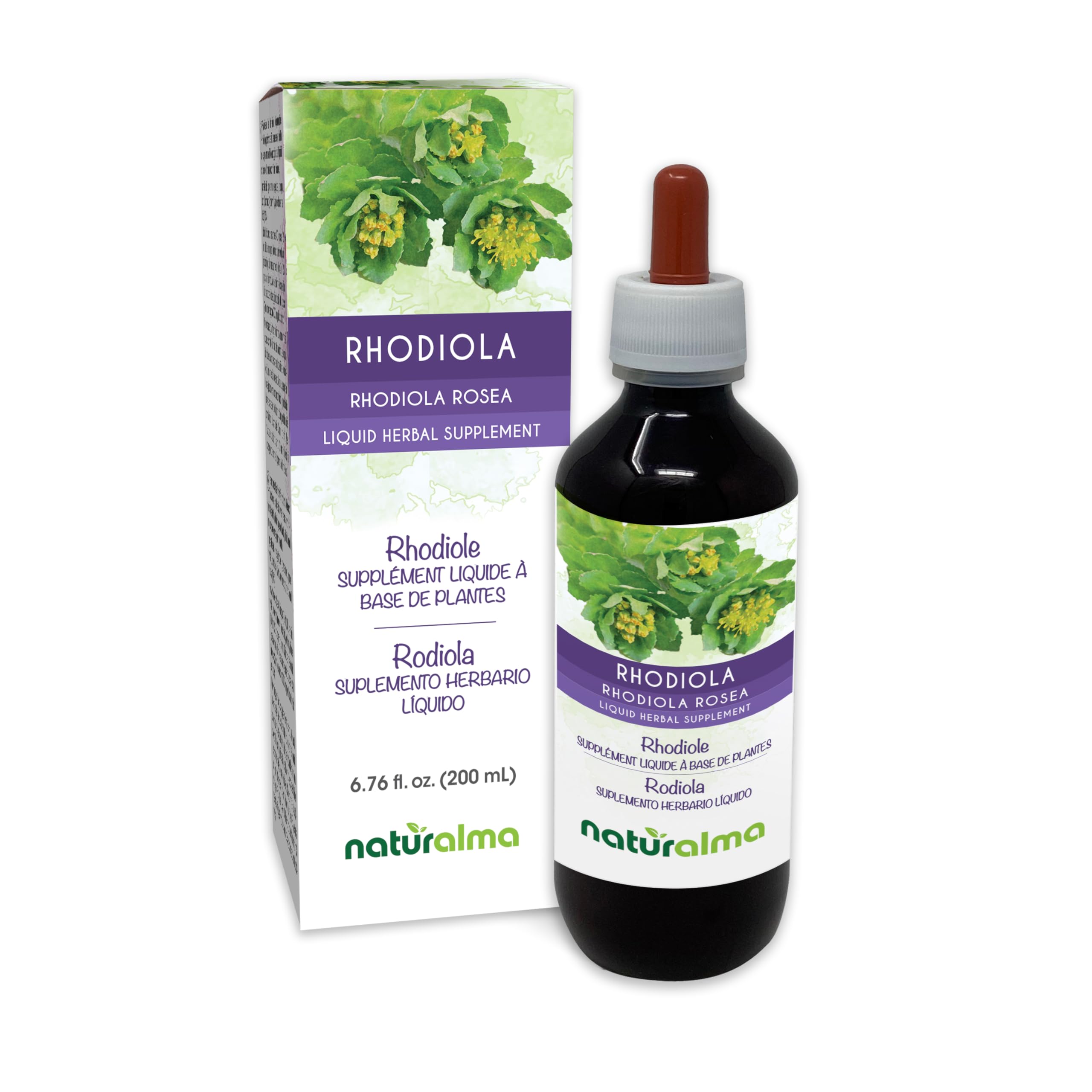 Naturalma Rhodiola Rosea Root Tincture – Alcohol-Free, 6.76 fl oz, Vegan