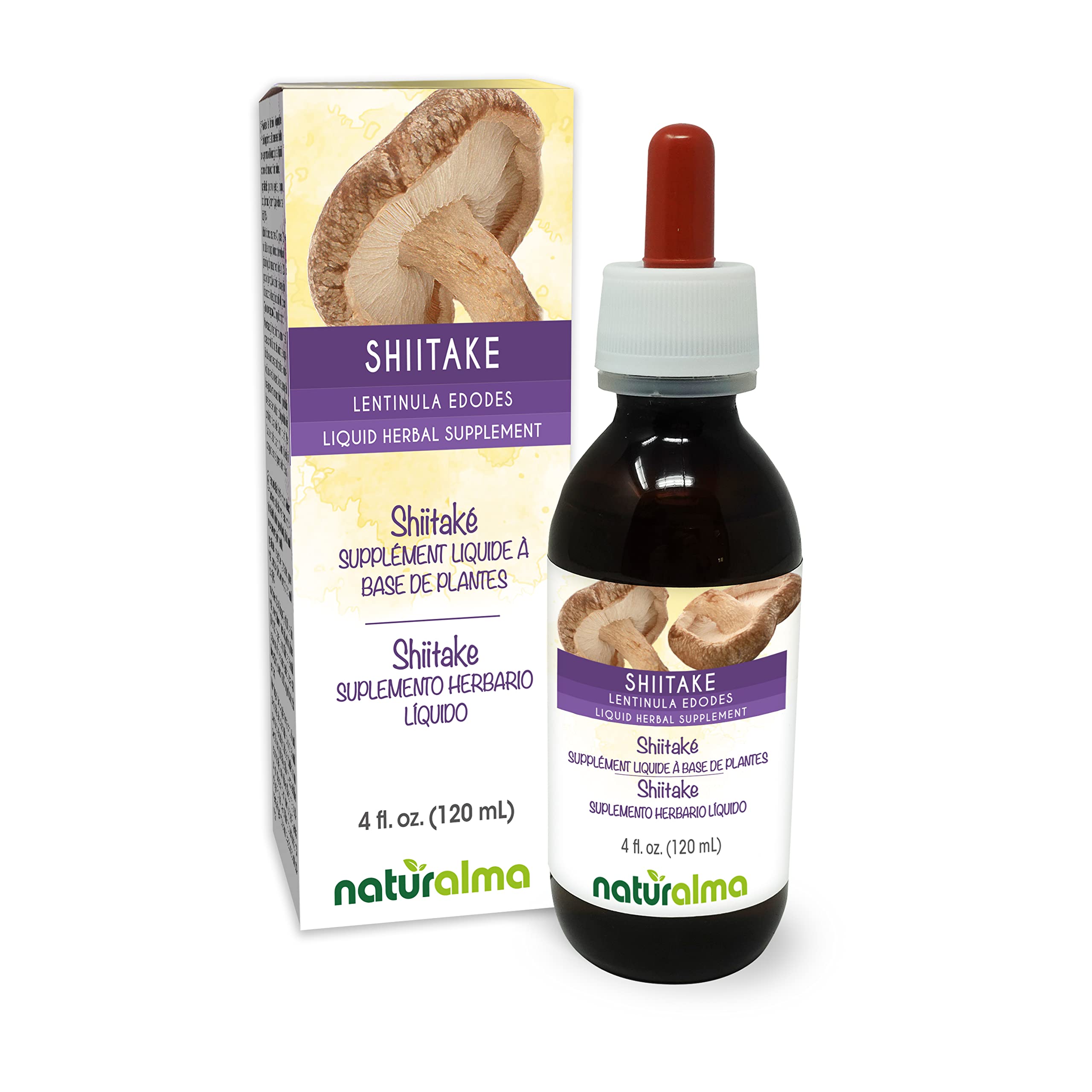 Naturalma Shiitake Tincture 4 fl oz – Alcohol-Free Mushroom Extract – Vegan – Product of Italy