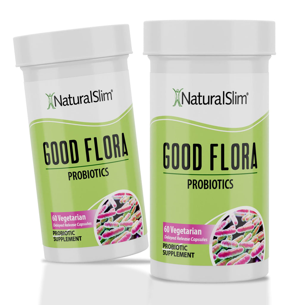 NaturalSlim Good Flora Probiotic – Gentle 7-Strain Formula, 60 Vegetarian Capsules (2-Pack)