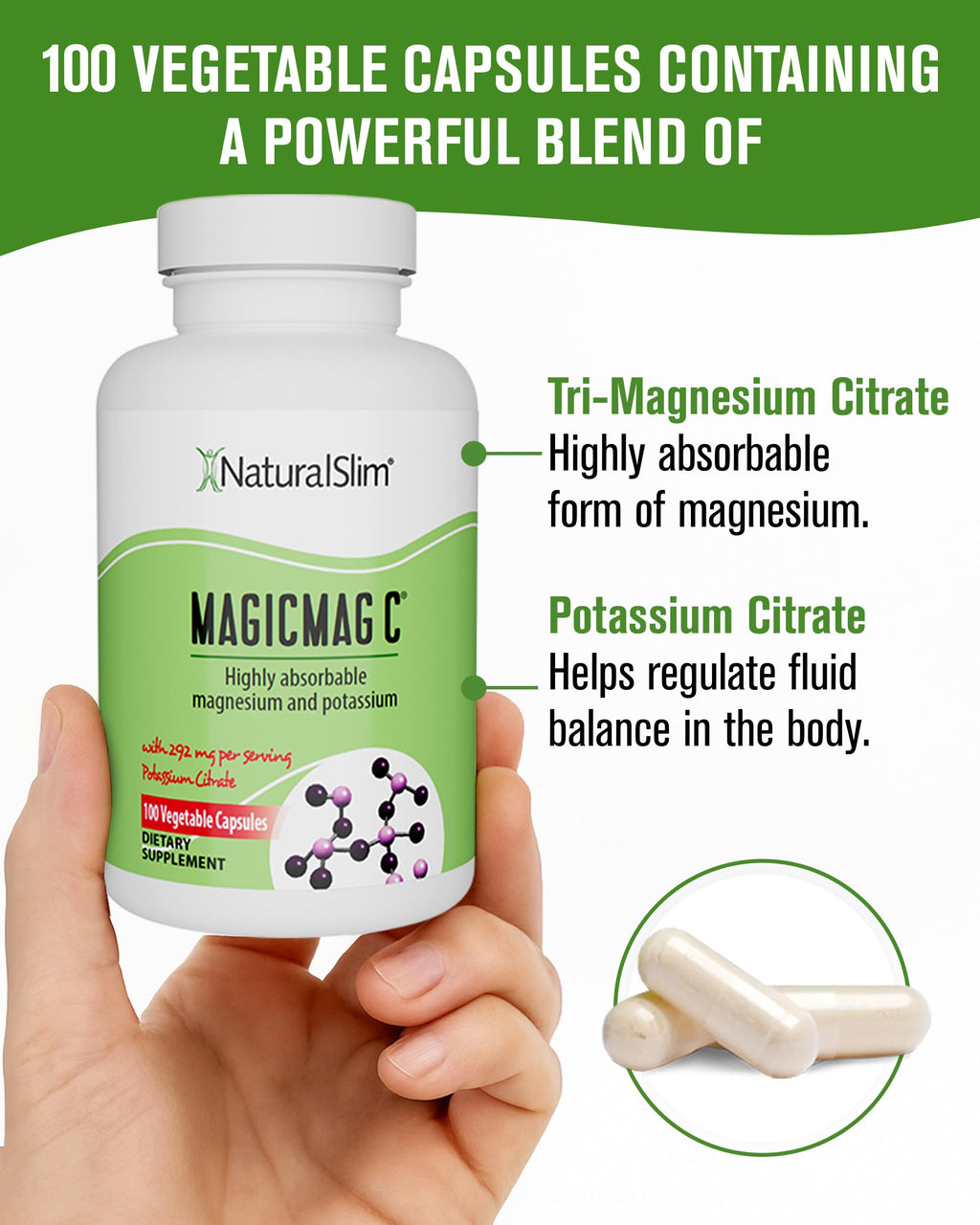 MagicMag C by NaturalSlim – Magnesium Citrate with Potassium for Sleep & Muscle Relaxation