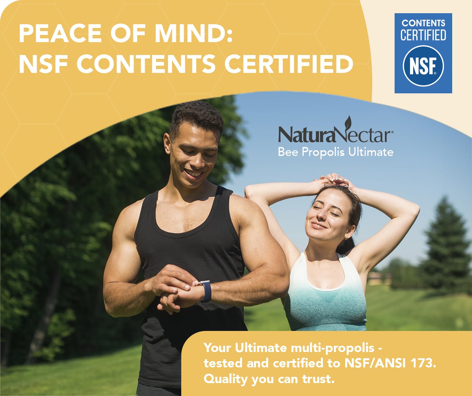 NaturaNectar Ultimate Bee Propolis Capsules - NSF Certified, Gluten-Free (60pcs)