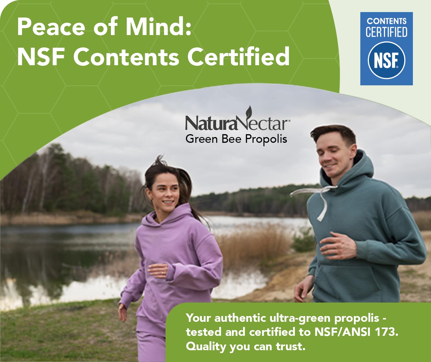 NaturaNectar Green Bee Propolis Capsules – NSF Certified, Gluten-Free
