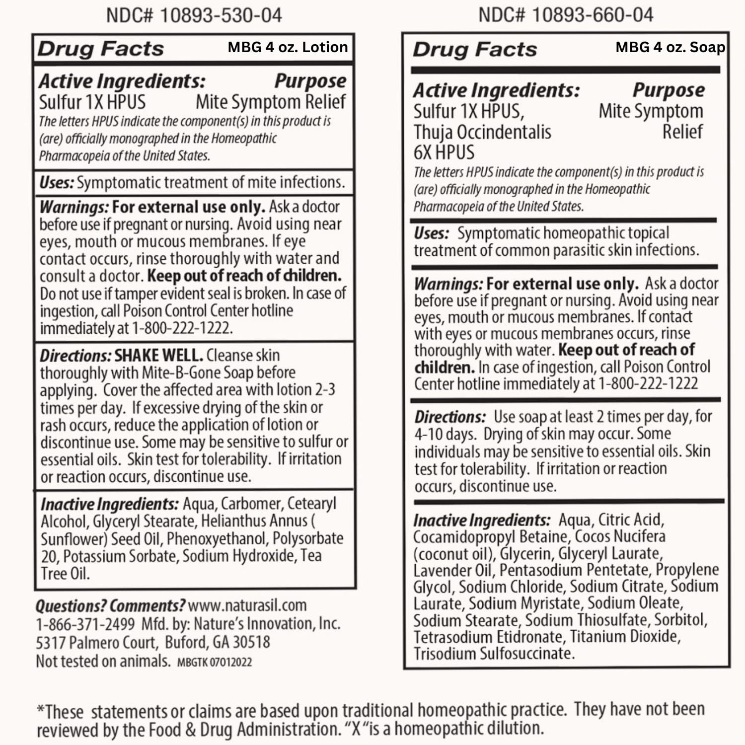 Naturasil Mite-B-Gone — Natural 10% Sulfur Lotion + Soaps for Itch Relief (All Ages)