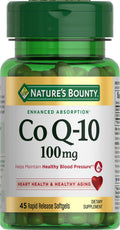 Nature's Bounty CoQ10 100mg Q-Sorb | Heart Health Support, Non-GMO Coenzyme Q-10 Softgels 45 ct