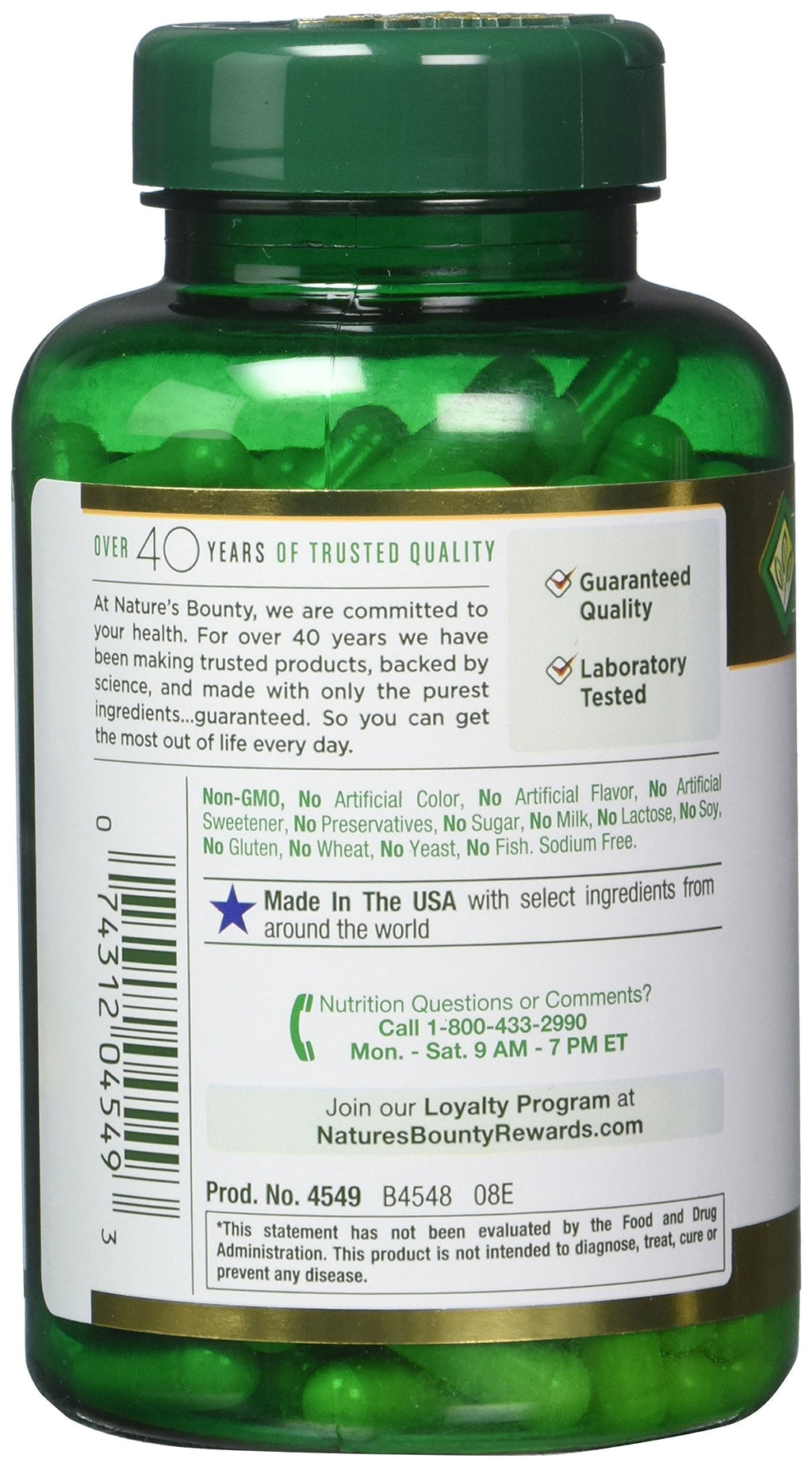 Nature's Bounty Milk Thistle 250 mg Capsules — Pack of 2 (400 capsules)