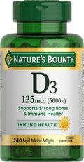 Nature's Bounty Vitamin D3 5000 IU Softgels – Immune Support, 240 Ct