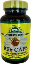 Nature Cure Bee Caps 120 Caplets | Bee Pollen, Propolis, Royal Jelly & Raw Honey
