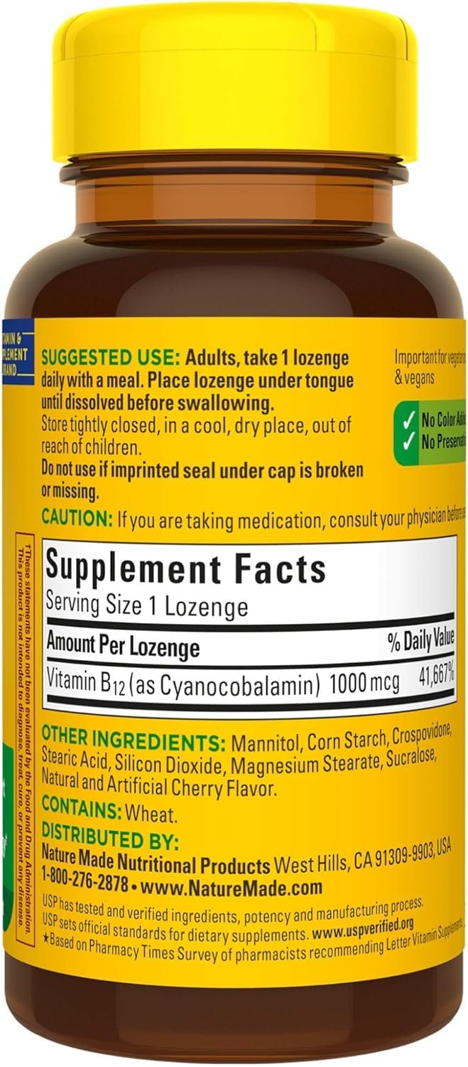 Nature Made Vitamin B-12 1000 mcg Sublingual – 150-Count Pack (3 Bottles)