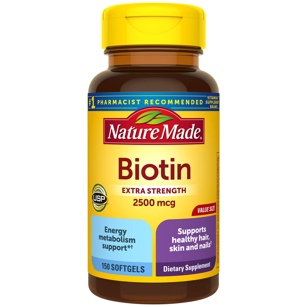 Nature Made Biotin 2500 mcg Softgels – Healthy Hair, Skin & Nails | 150 Day Supply