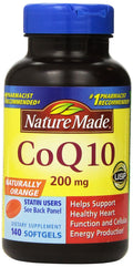 Nature Made CoQ10 200 mg – 2 Bottles, 140 Softgels Each